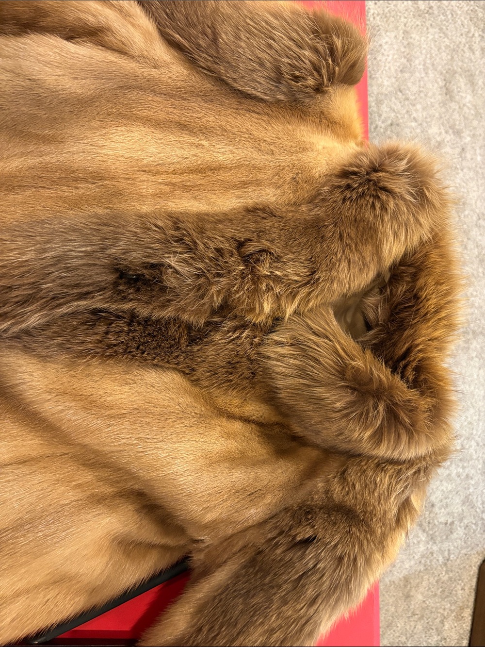 Luxury Women's Fur Coat - Tan/Brown mink and fox trim. 2B - Picture 16 of 16